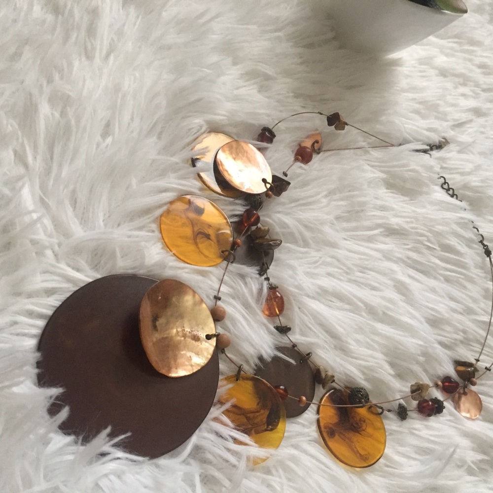 Brown Boho Layered Necklace
